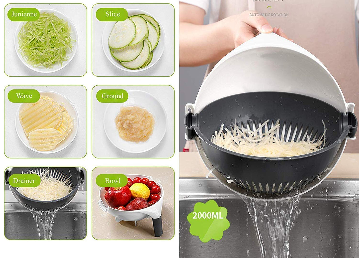 Ninja 9-in-1 Veg Cutter & Drain Basket - Multifunctional